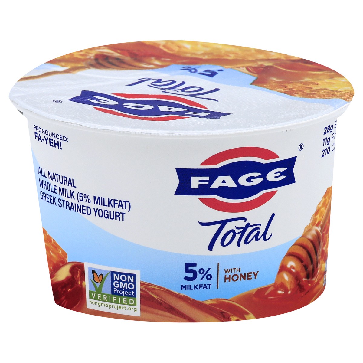 slide 2 of 10, Fage Total Whole Milk Greek Strained Yogurt Honey, 5.3 oz
