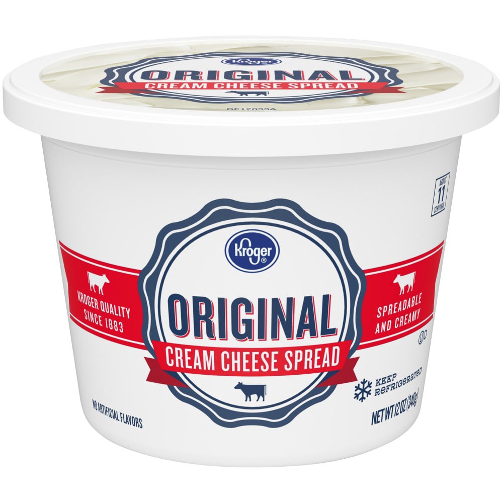 slide 1 of 4, Kroger Original Cream Cheese Spread, 12 oz