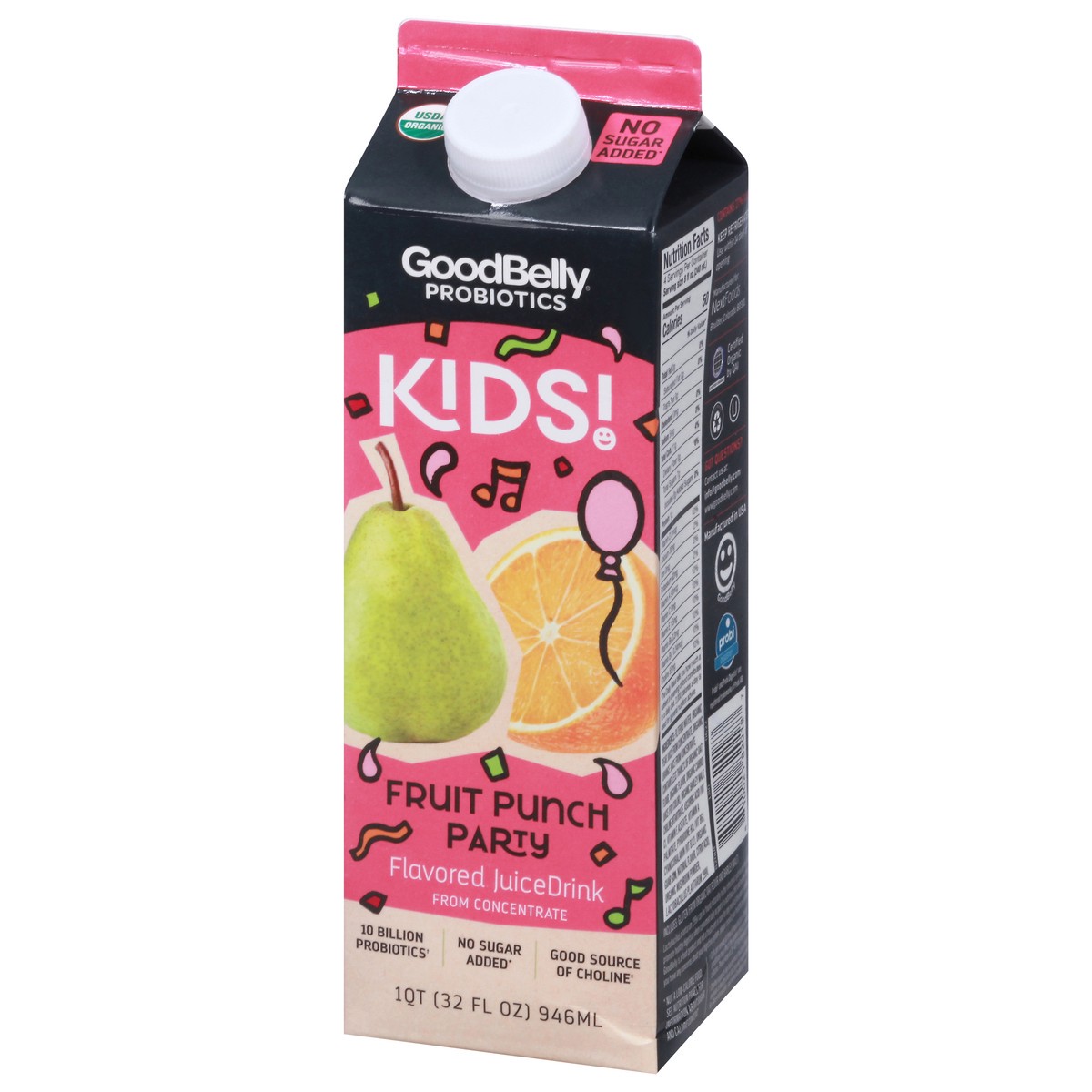 slide 2 of 9, GoodBelly Probiotics Kids Fruit Punch Party JuiceDrink - 32 fl oz, 32 fl oz