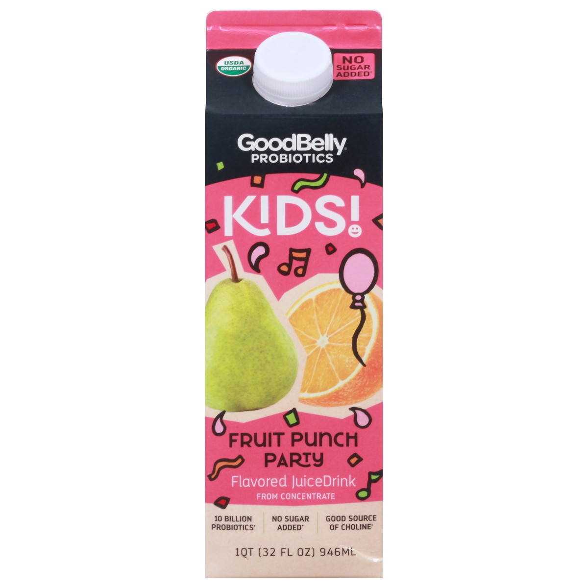 slide 1 of 9, GoodBelly Probiotics Kids Fruit Punch Party JuiceDrink - 32 fl oz, 32 fl oz