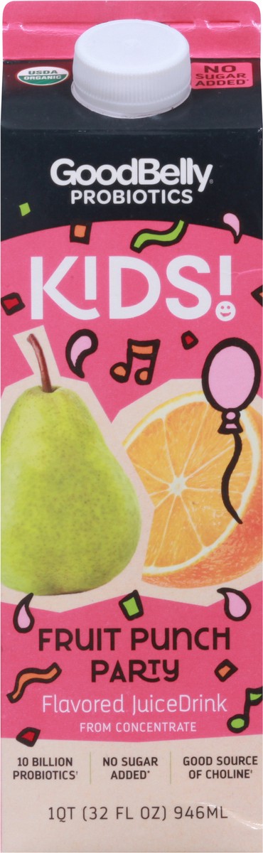 slide 4 of 9, GoodBelly Probiotics Kids Fruit Punch Party JuiceDrink - 32 fl oz, 32 fl oz