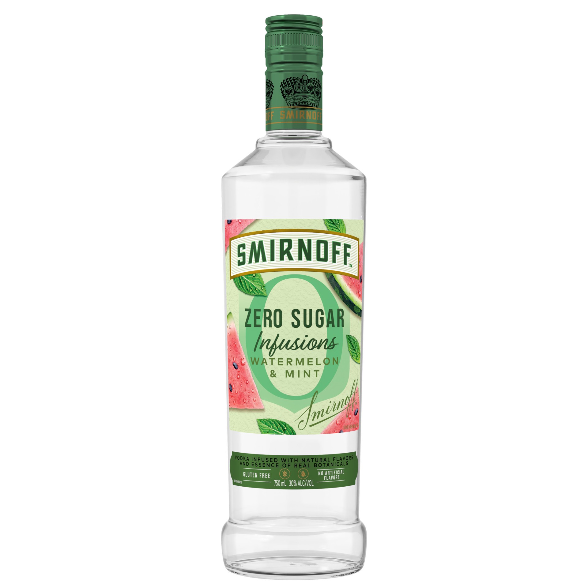 slide 1 of 21, Smirnoff Zero Sugar Infusions Watermelon & Mint (Vodka Infused with Natural Flavors & Essence of Real Botanicals), 750 mL, 750 ml