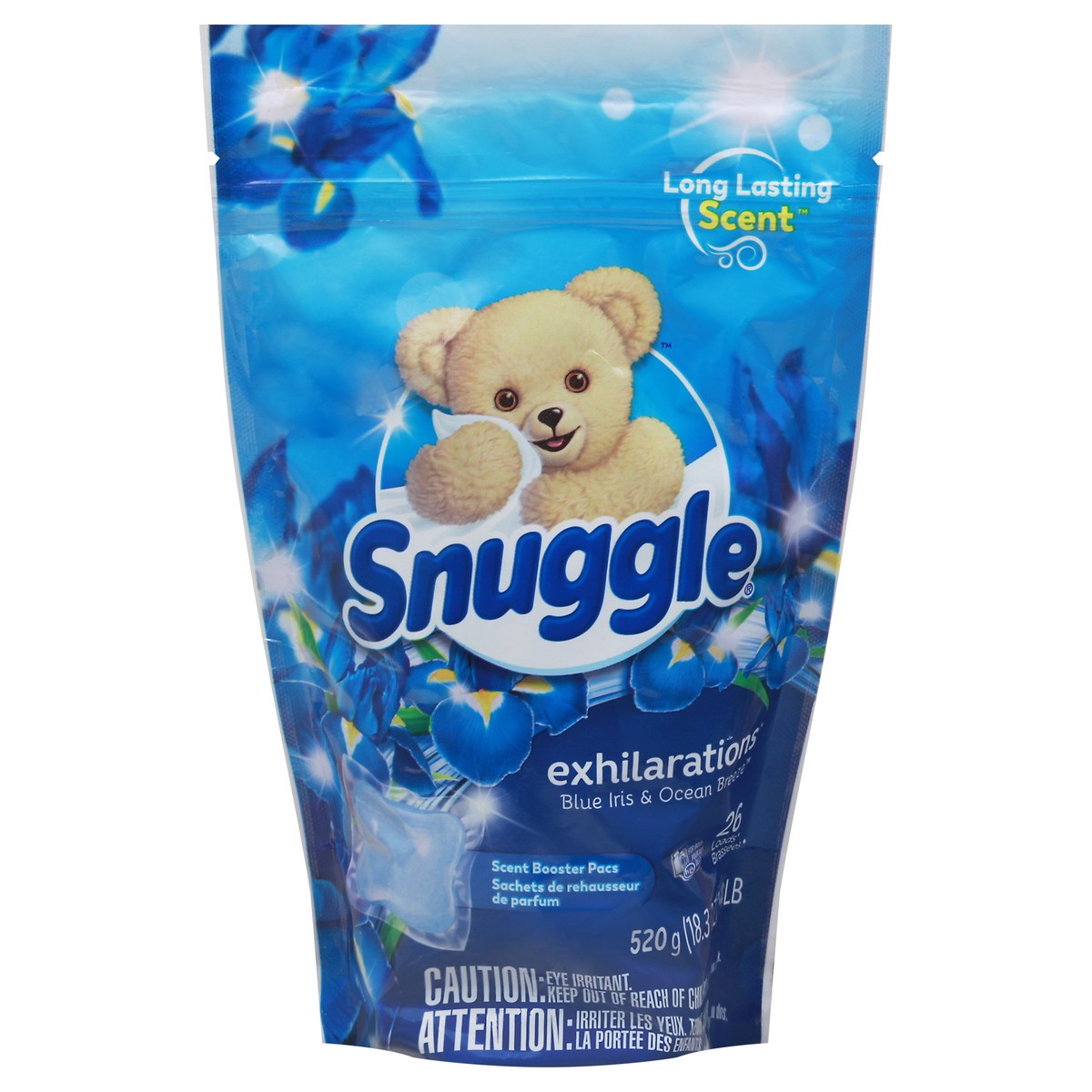 slide 1 of 3, Snuggle Exhilarations Blue Iris & Ocean Breeze Scent Booster Pacs 18.3 oz, 26 ct