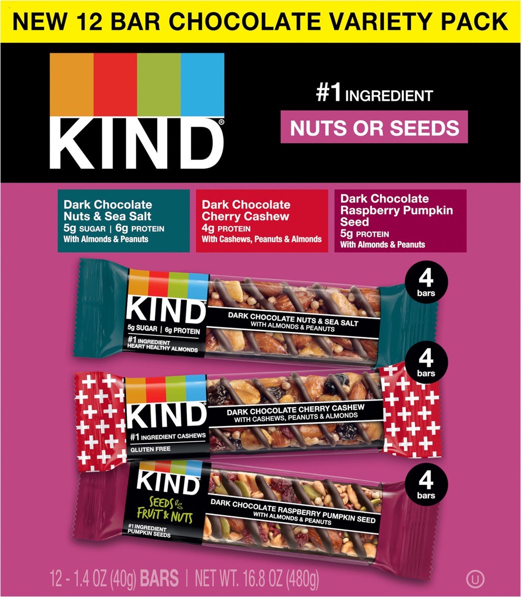 slide 6 of 11, KIND Chocolate Nut Bar Variety Pack, 12 ct