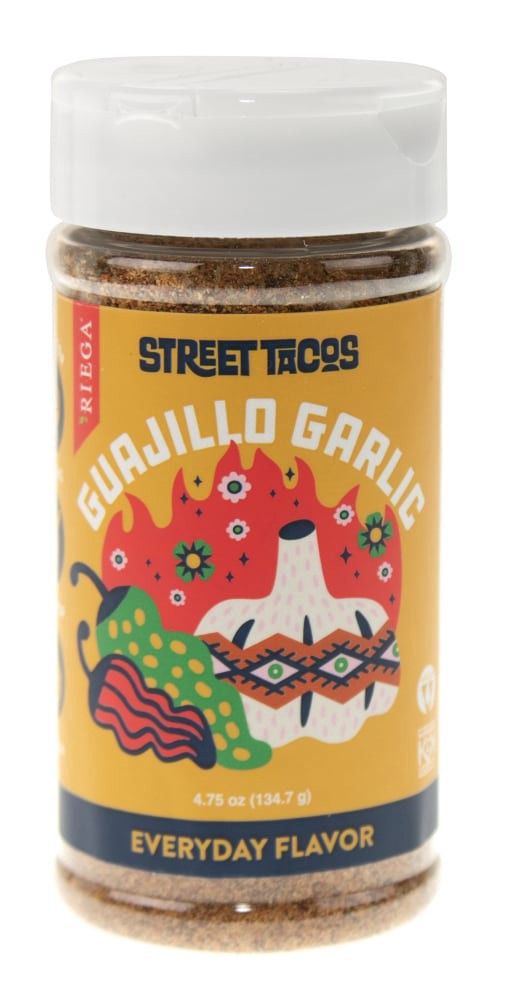 slide 3 of 3, Riega Street Tacos Guajillo Garlic Seasoning, 4.75 oz