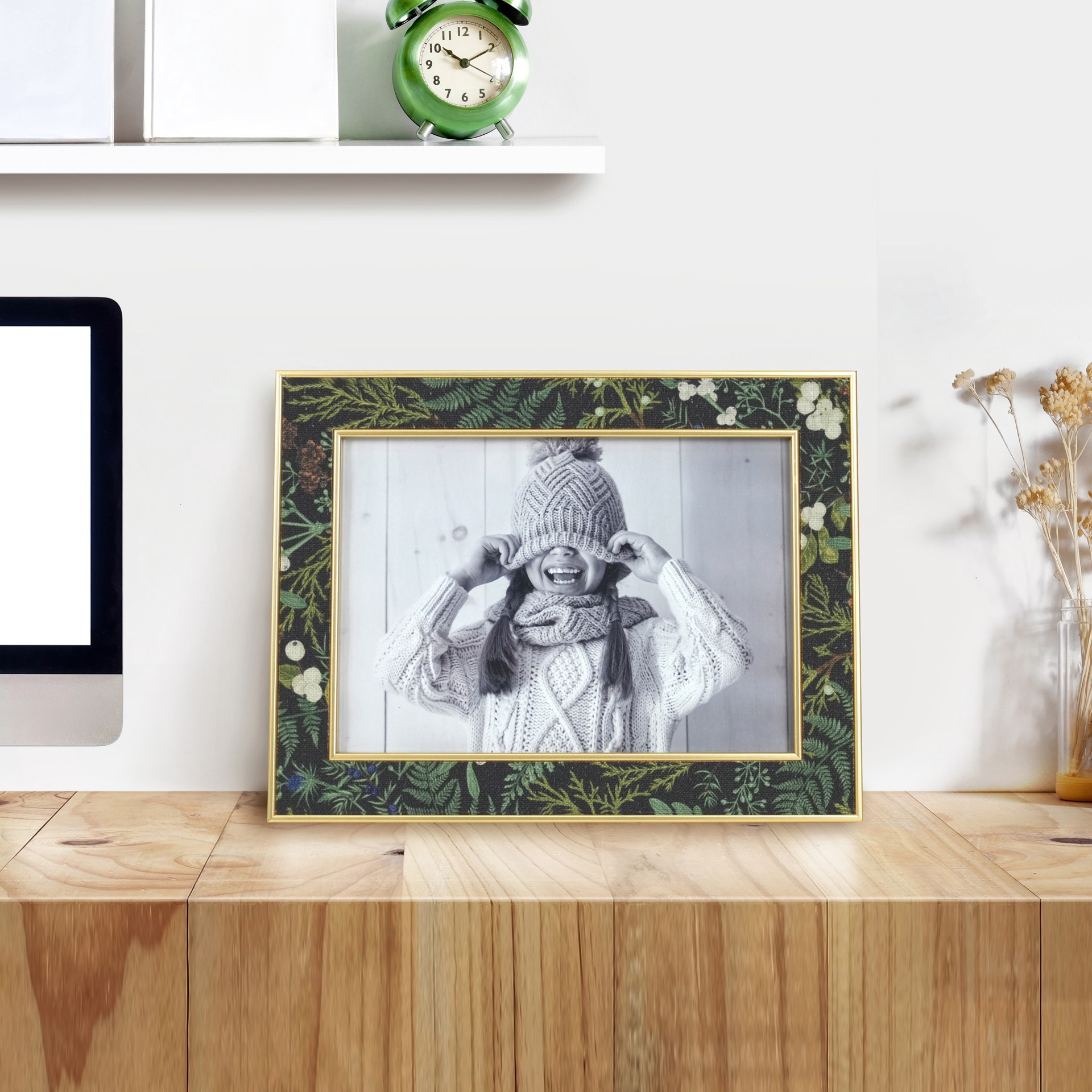 slide 5 of 6, 5" X 7" Holiday Pattern With Gold Edges Plastic Frame By Studio Decor, 5 in x 7 in