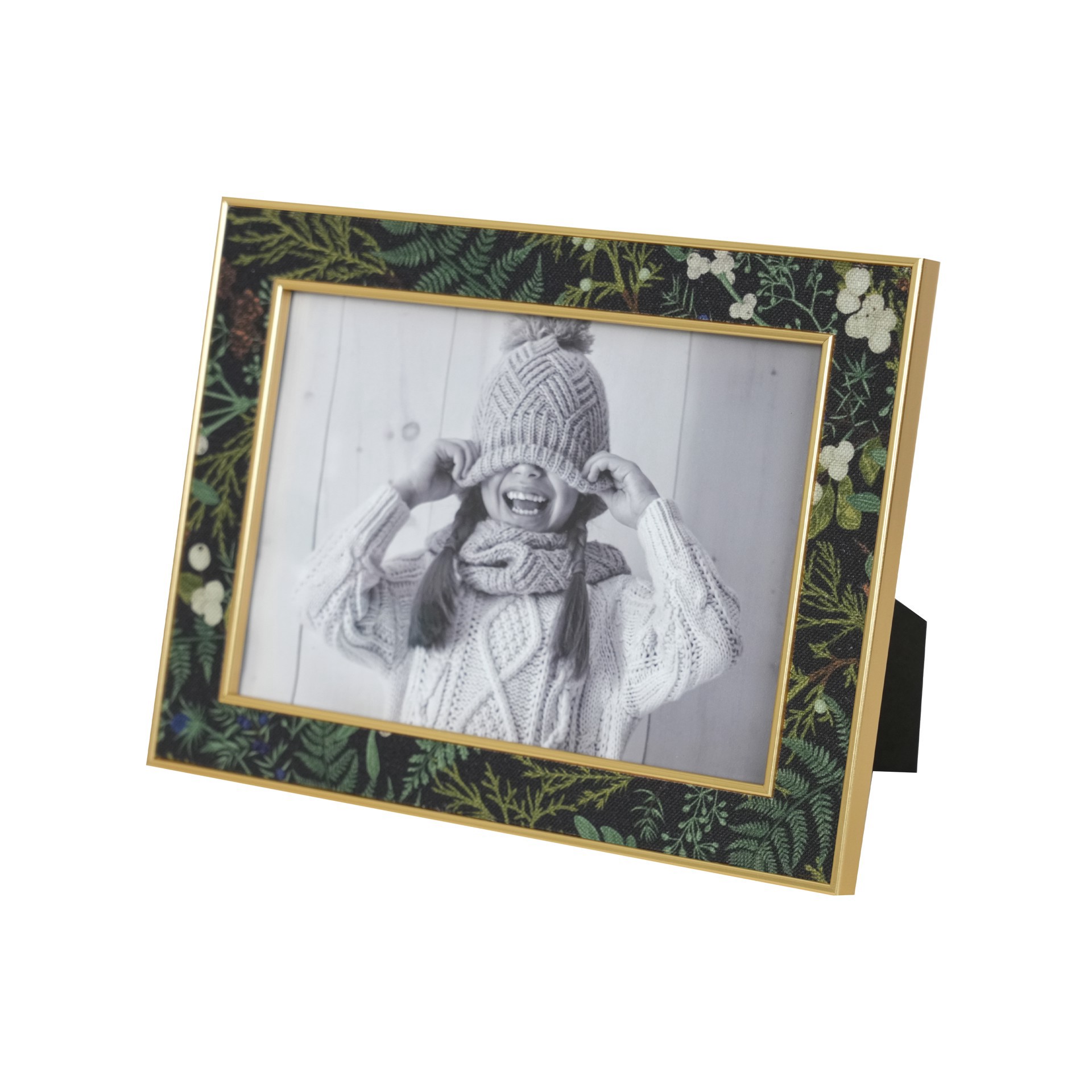 slide 4 of 6, 5" X 7" Holiday Pattern With Gold Edges Plastic Frame By Studio Decor, 5 in x 7 in
