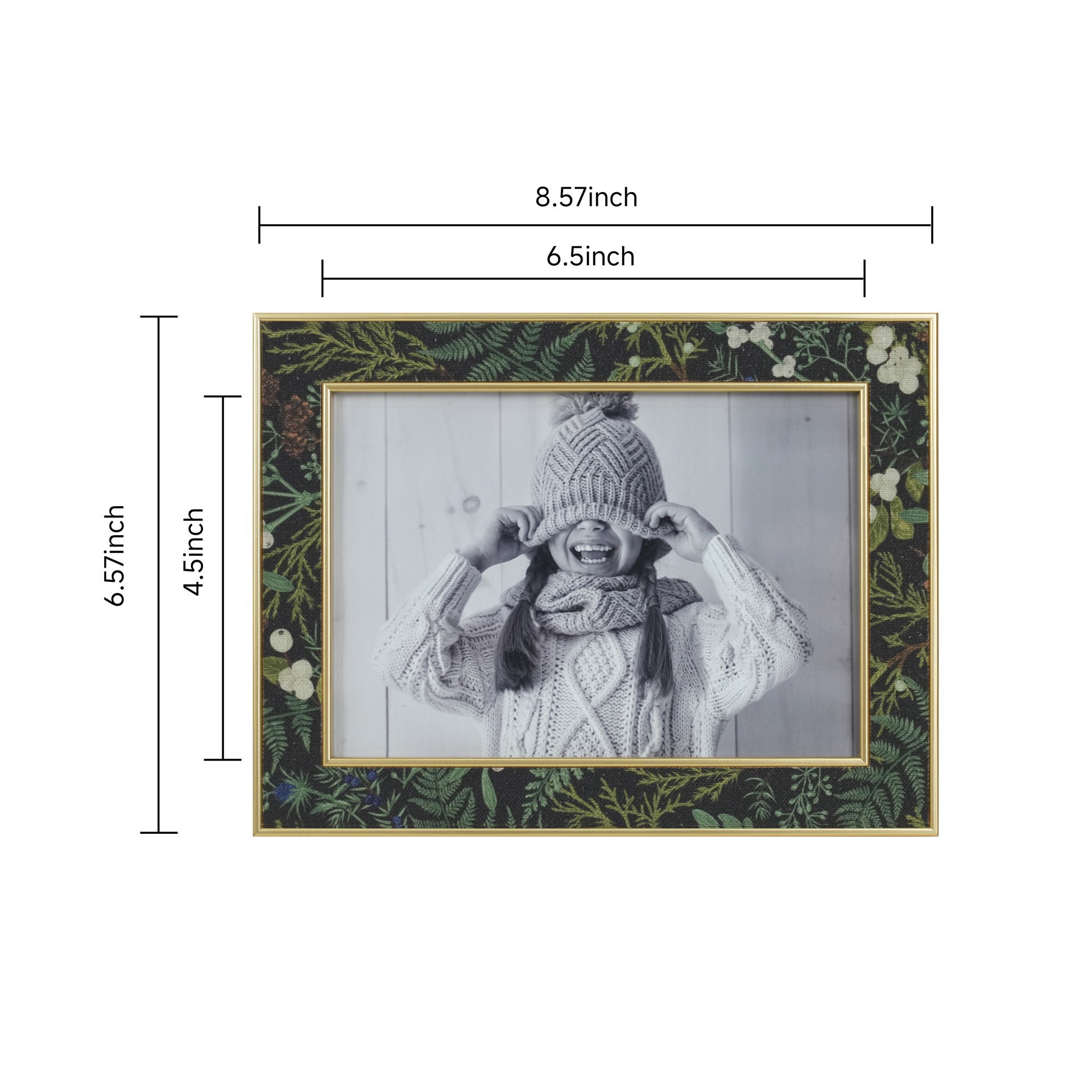 slide 6 of 6, 5" X 7" Holiday Pattern With Gold Edges Plastic Frame By Studio Decor, 5 in x 7 in