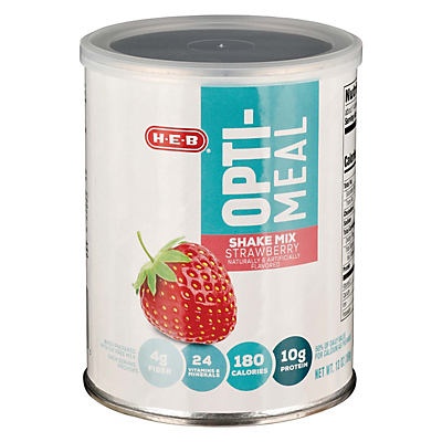 slide 1 of 1, H-E-B OptimealStrawberry Protein Powder, 13 oz