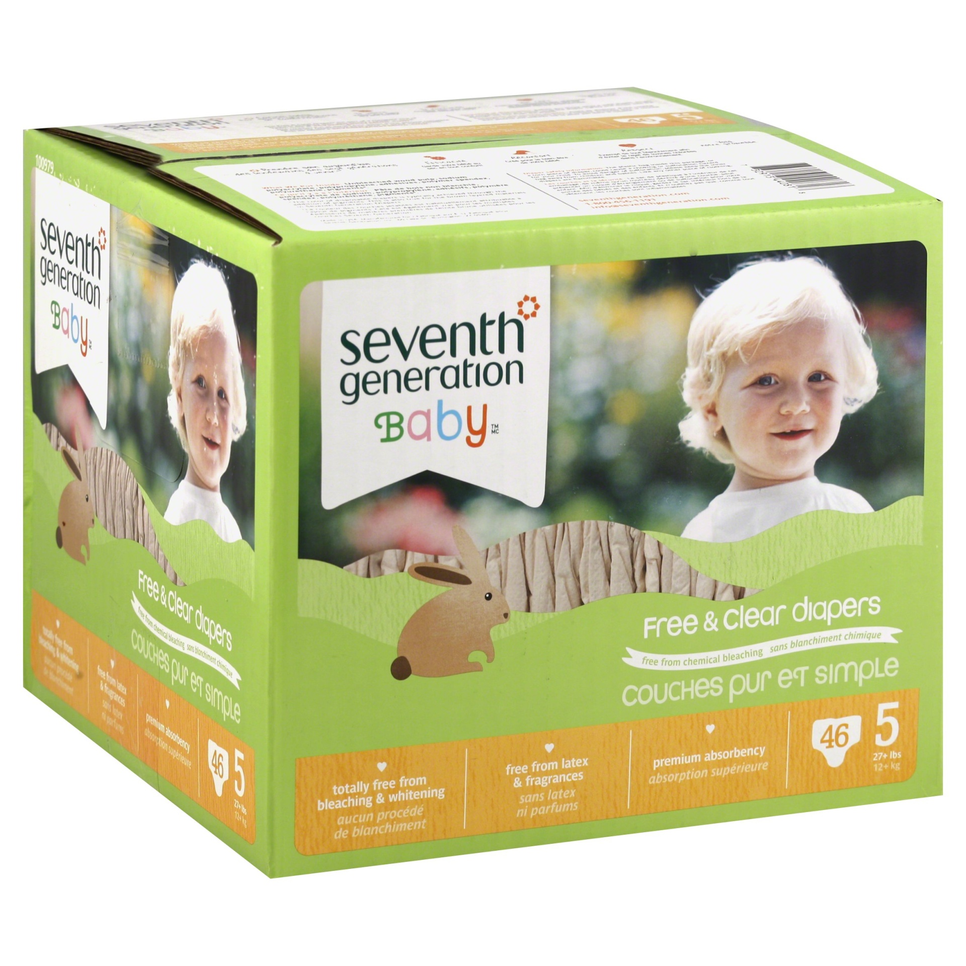 slide 1 of 1, Seventh Generation Diapers 46 ea, 46 ct