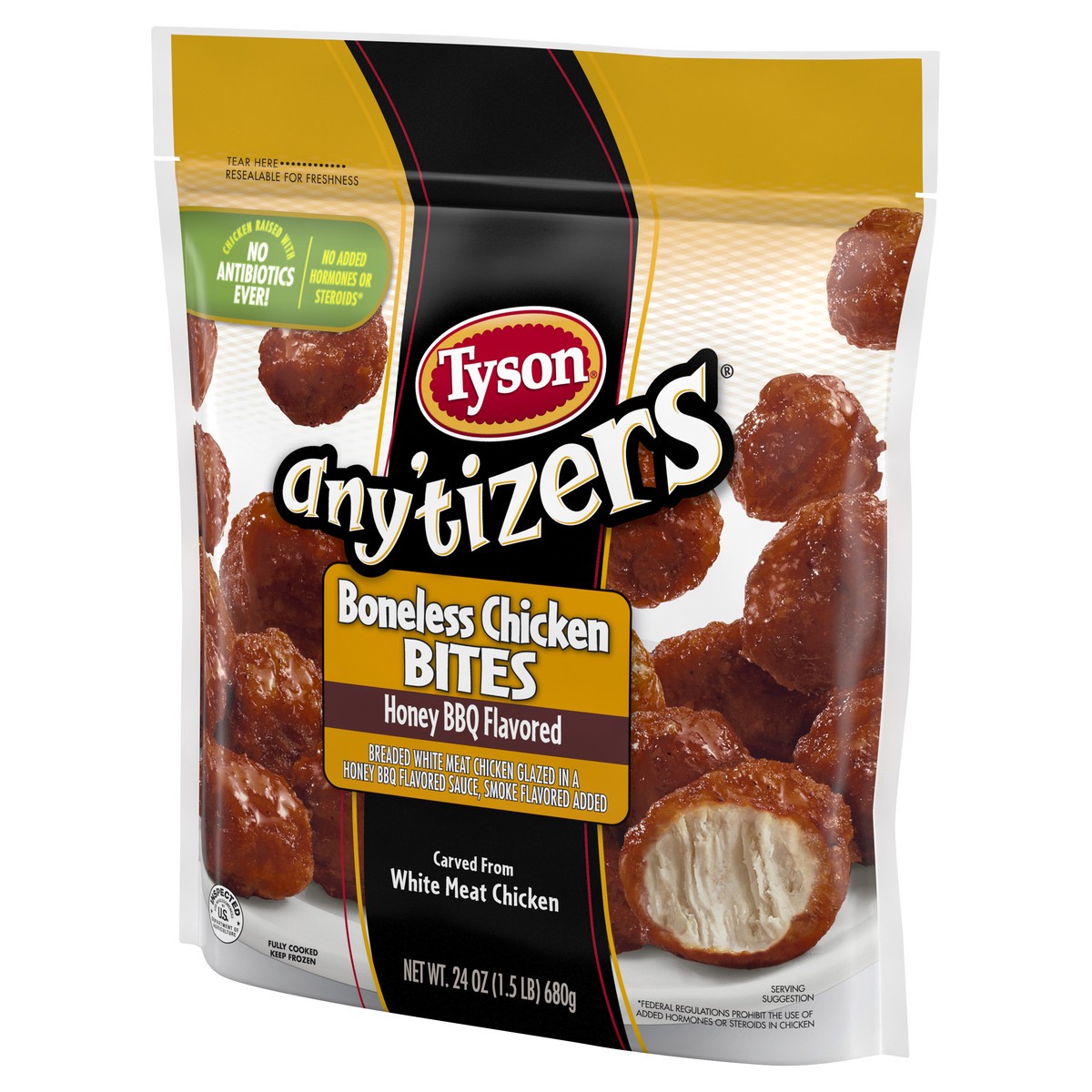 slide 3 of 6, Tyson Any'tizers Honey BBQ Flavored Boneless Chicken Bites - Frozen - 24oz, 24 oz