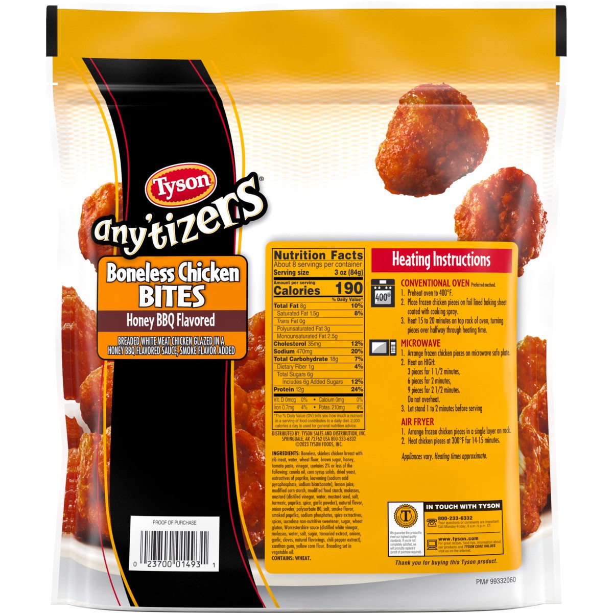 slide 5 of 6, Tyson Any'tizers Honey BBQ Flavored Boneless Chicken Bites - Frozen - 24oz, 24 oz