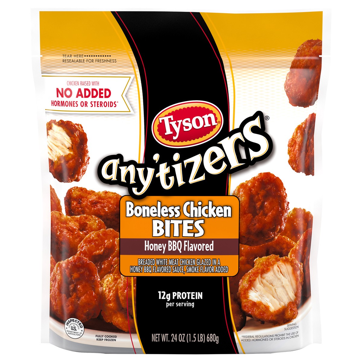 slide 1 of 6, Tyson Any'tizers Honey BBQ Flavored Boneless Chicken Bites - Frozen - 24oz, 24 oz