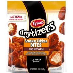 Tyson Any'tizers Frozen Sweet BBQ Flavored Boneless Chicken Bites, 24 oz