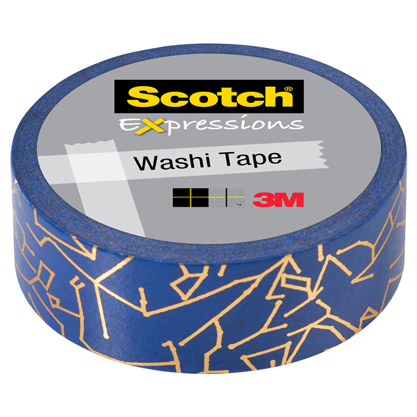 slide 1 of 1, Scotch Expressions Washi Tape, Gold Constellations, 1 ct