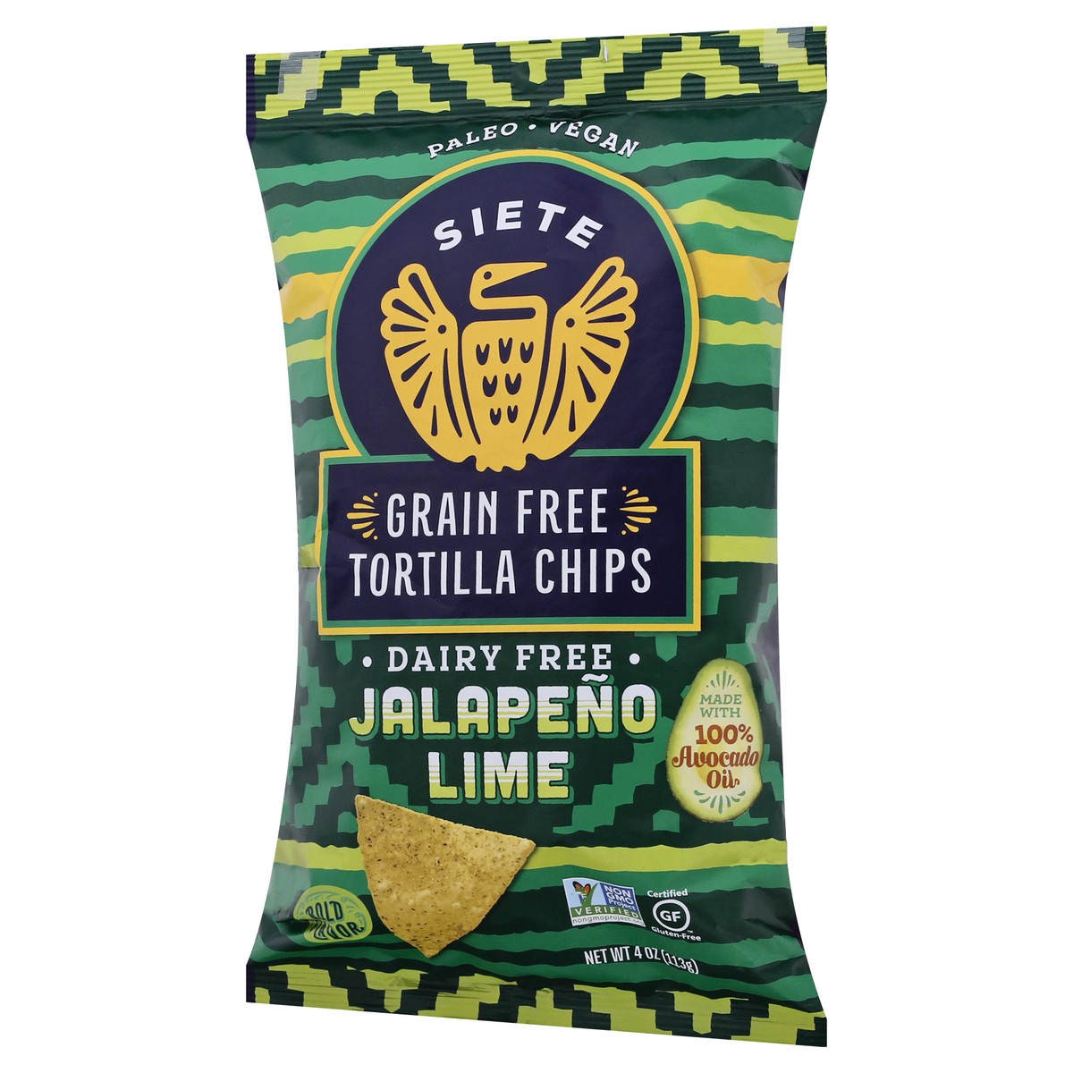 slide 6 of 9, Siete Grain Free Dairy Free Jalapeno Lime Tortilla Chips 4 oz, 4 oz