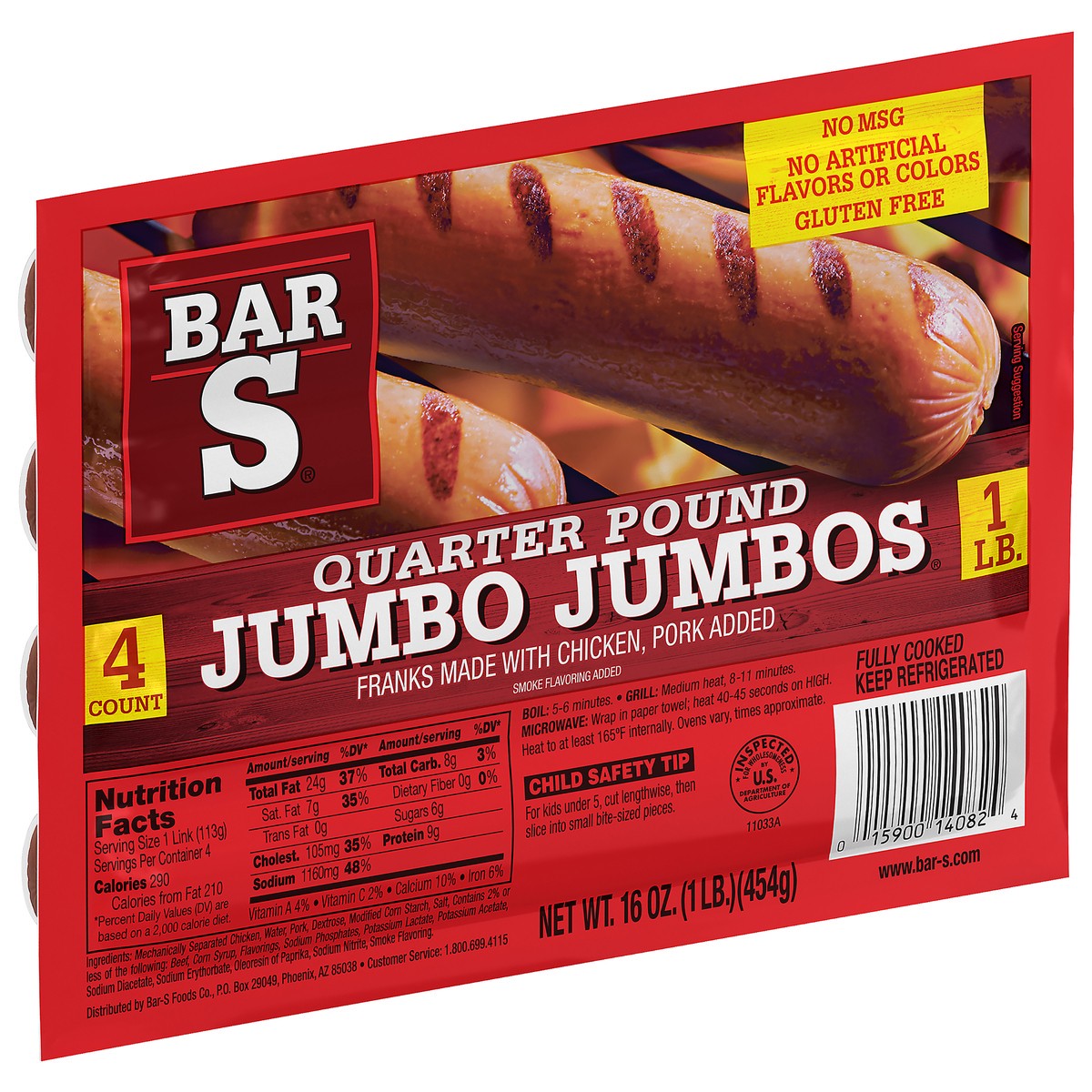 slide 4 of 11, Bar-S Jumbo Classic Franks, 16 oz