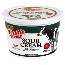Prairie Farms Sour Cream, All Natural, 16 Oz