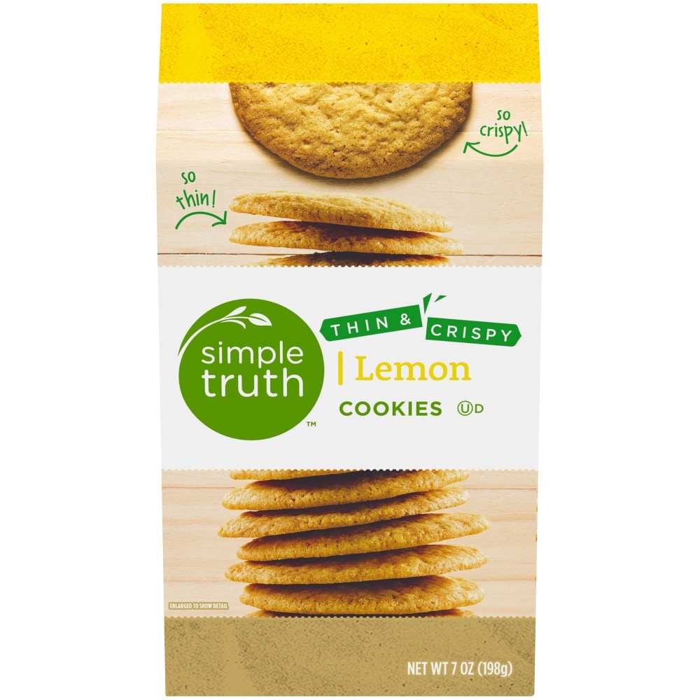 slide 1 of 1, Simple Truth Thin & Crispy Lemon Cookies, 7 oz