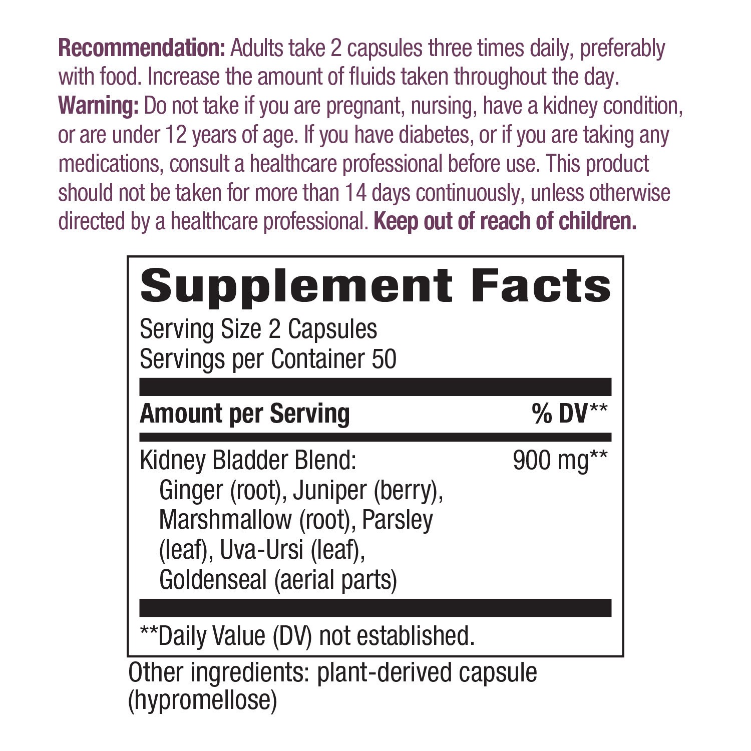 slide 5 of 5, Nature's Way Premium Blend Traditional Herbs Vegan Capsules Kidney Bladder 100 ea, 100 ct