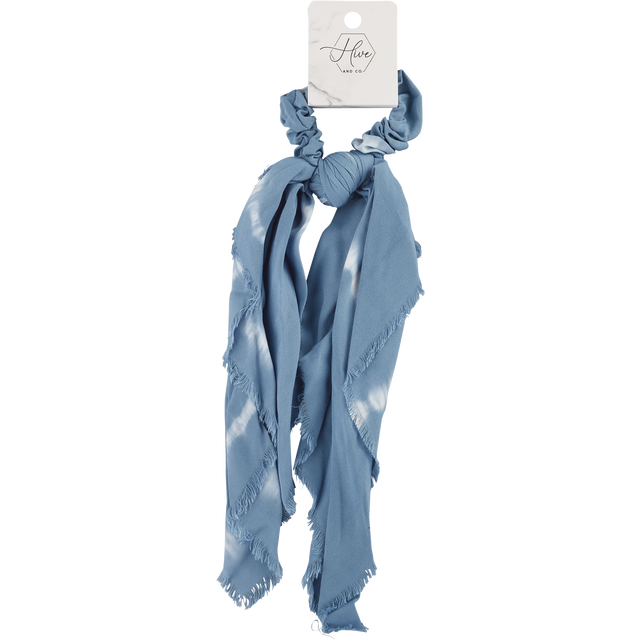 slide 1 of 1, Fabric Scarf Scrunchie - Blue, 1 ct