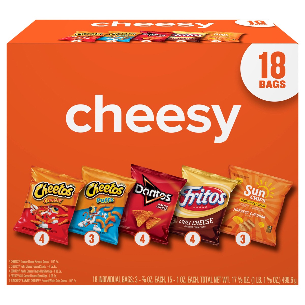 slide 1 of 13, Frito-Lay Cheesy Chip & Snack Mix, 18 Individual Bags, 18 ct