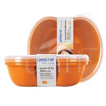 Preserve Food Storage, Orange Square, 25 Ounce
