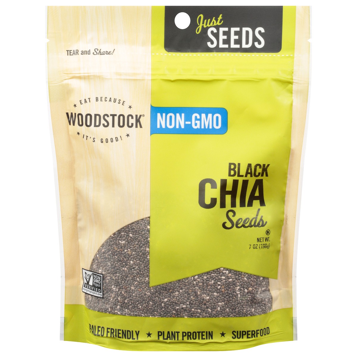 slide 1 of 9, Woodstock Black Chia Seeds 7 oz, 7 oz