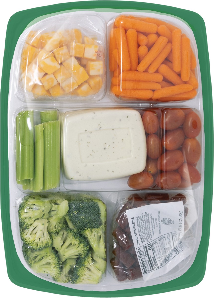 slide 3 of 3, Taylor Farms Turkey & Cheese Vegetable Tray with Ranch Dip 38 oz, 1 ct