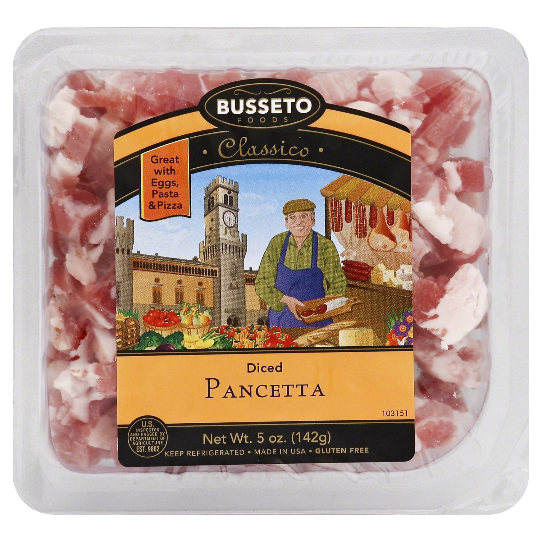 slide 1 of 3, Busseto Foods Diced Pancetta, 5 oz