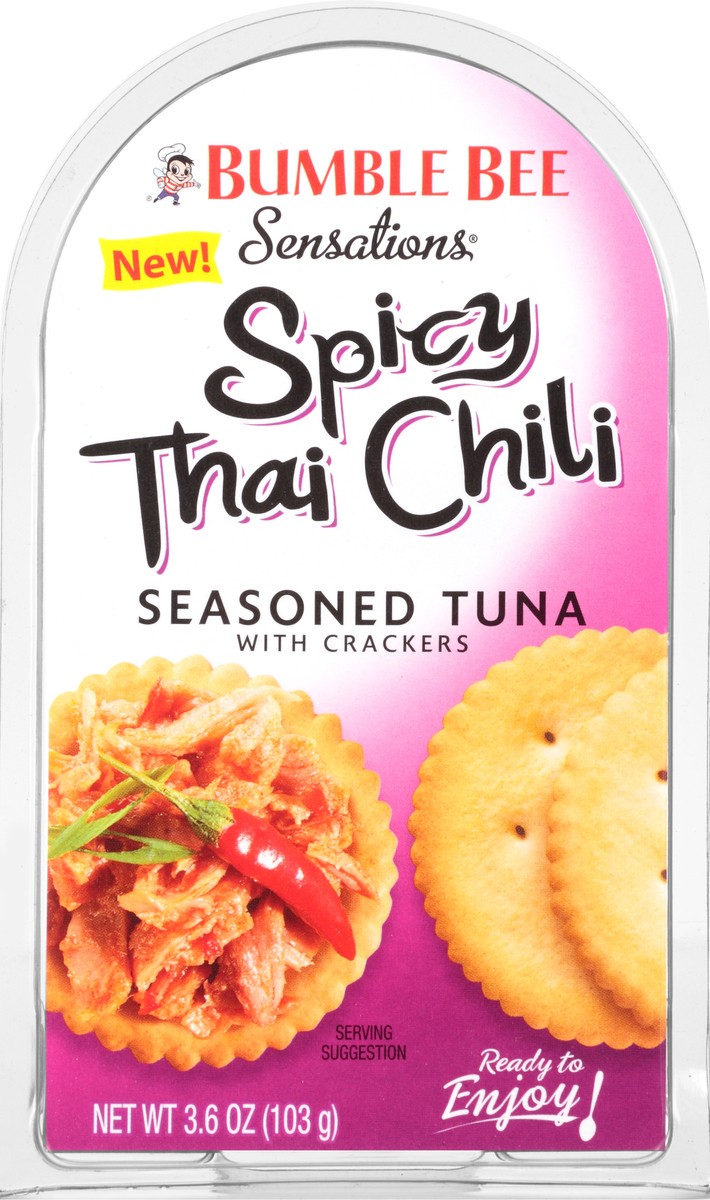 slide 11 of 11, Bumble Bee Sensations Spicy Thai Chili Seasoned Tuna Medley With Crackers, 3.6 oz