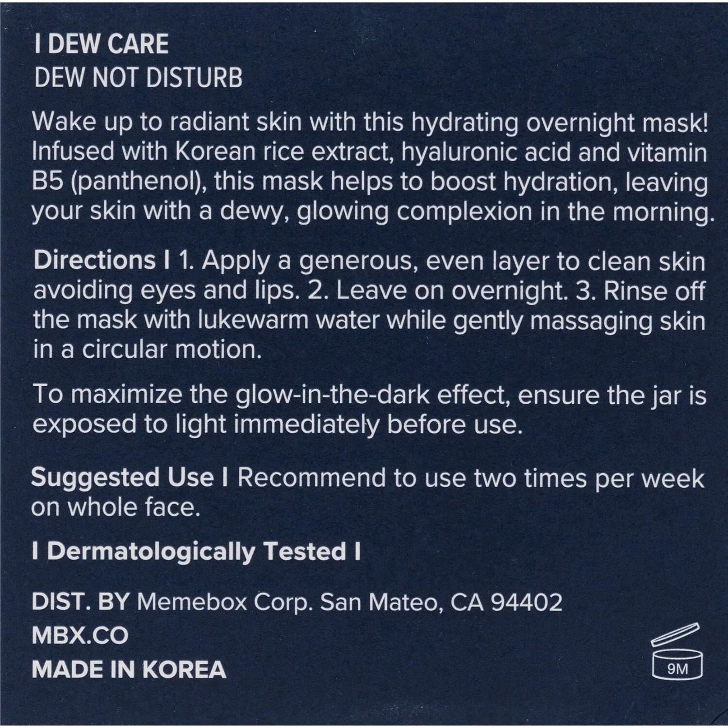slide 2 of 4, I Dew Care Hydrating Korean Rice Dew Not Disturb Sleeping Mask 2.03 fl oz, 2.03 fl oz