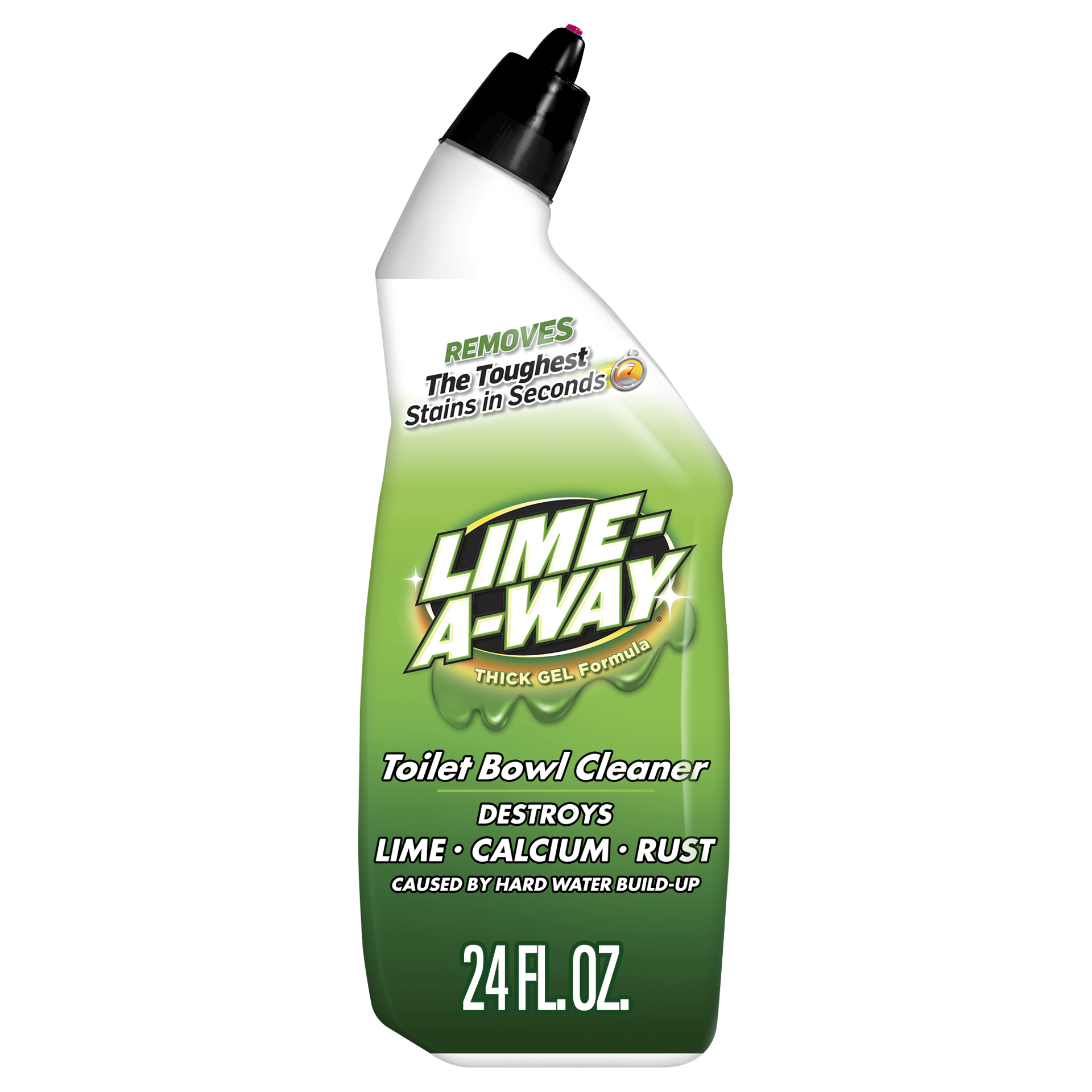 slide 1 of 9, Lime-A-Way Liquid Toilet Bowl Cleaner, 24oz Bottle, Removes Lime Calcium Rust, 24 oz