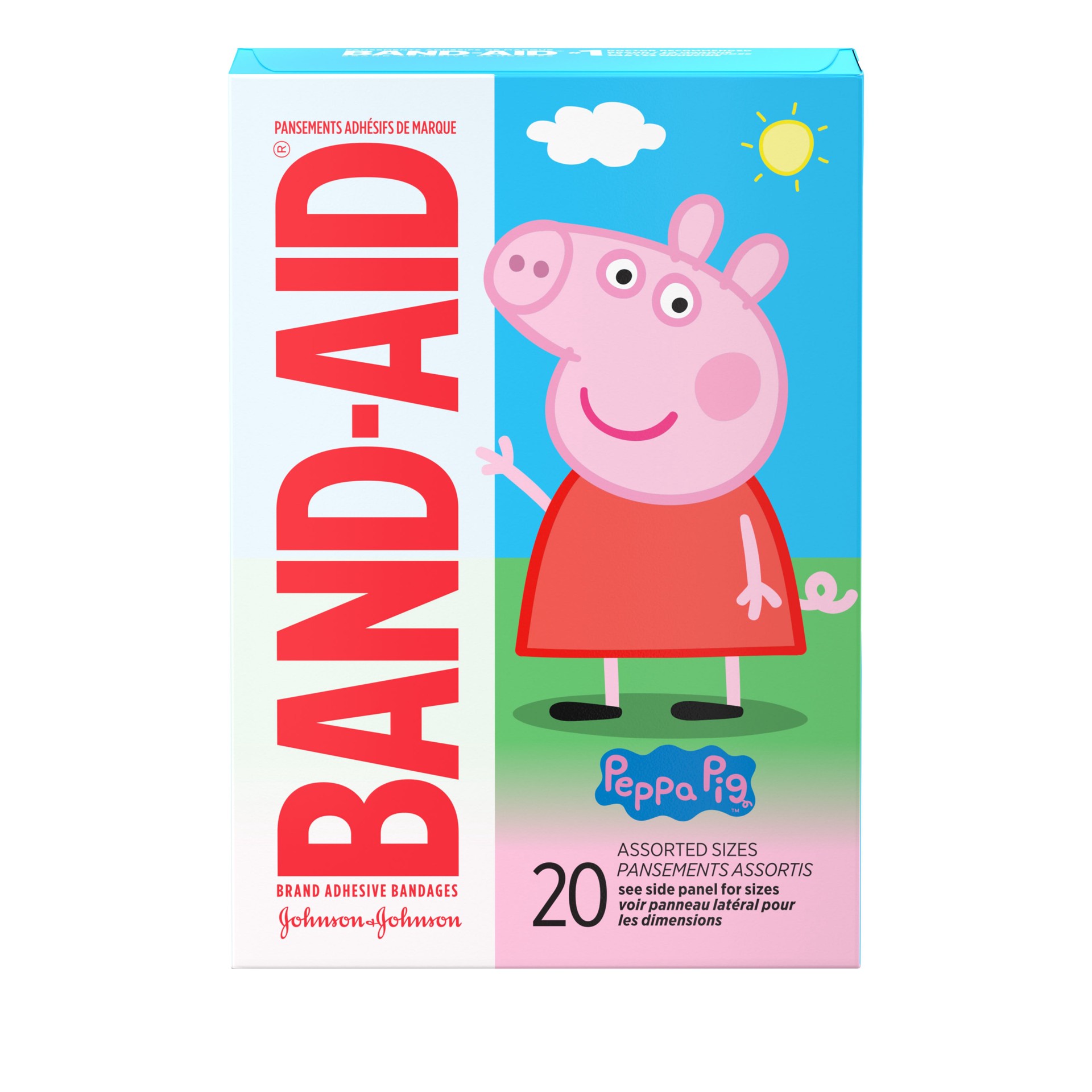 slide 6 of 8, BAND-AID Adhesive Bandages for Minor Cuts and Scrapes, Featuring Peppa Pig for Kids, Assorted Sizes 20 ct, 20 ct