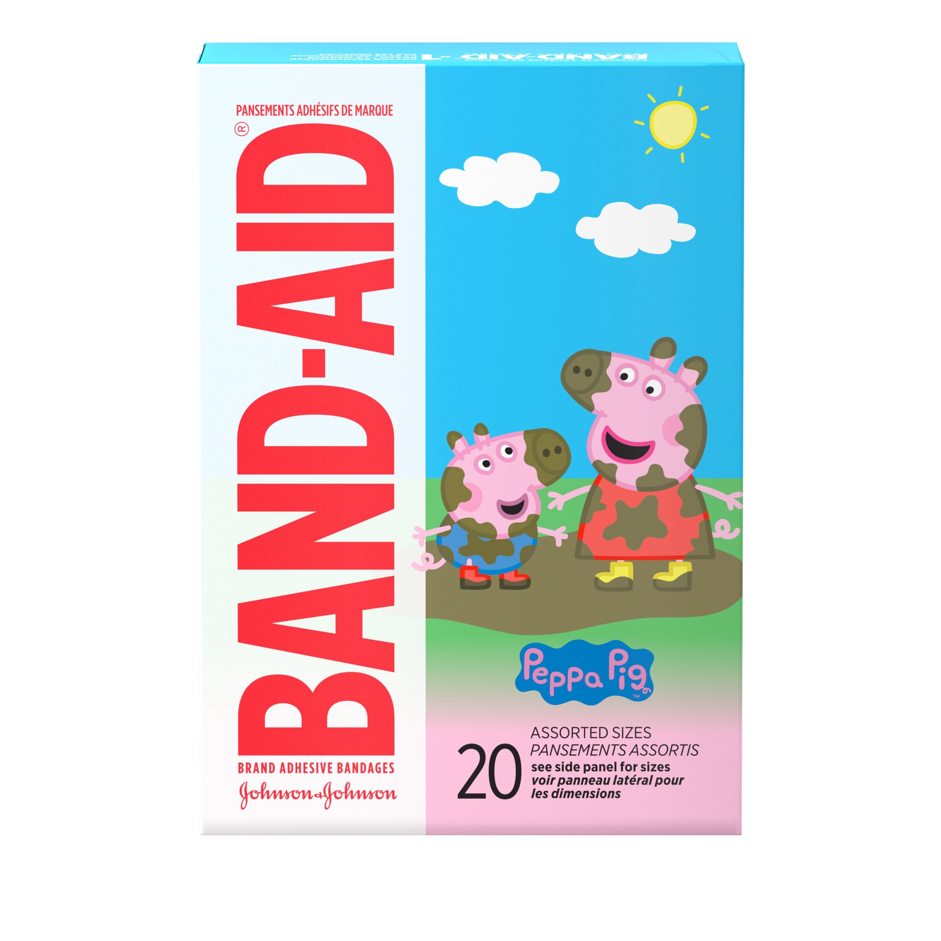 slide 5 of 8, BAND-AID Adhesive Bandages for Minor Cuts and Scrapes, Featuring Peppa Pig for Kids, Assorted Sizes 20 ct, 20 ct