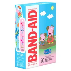 Band-Aid Brand Adhesive Bandages for Minor Cuts and Scrapes, Featuring Peppa Pig for Kids, Assorted Sizes 20 ct