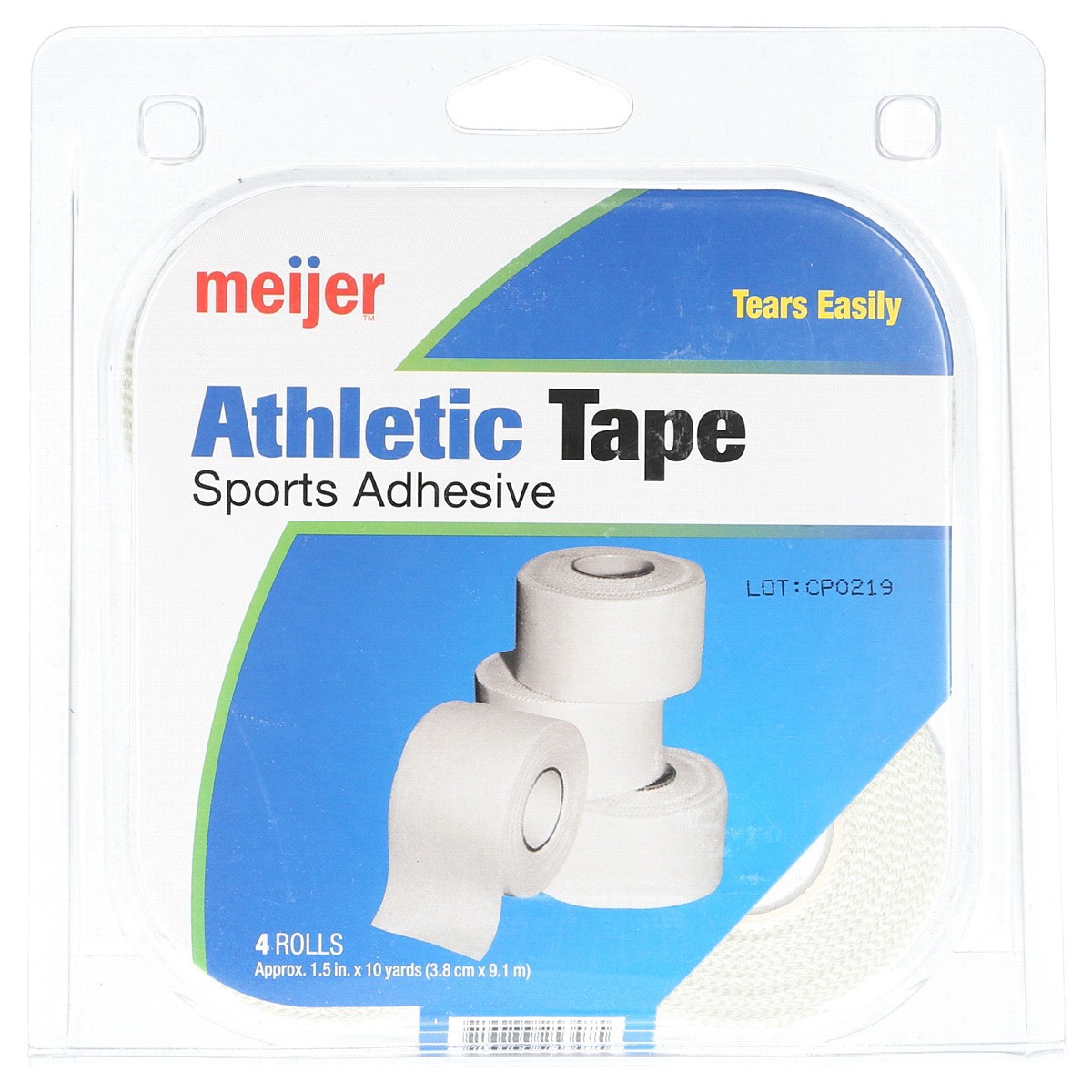 slide 1 of 9, Meijer Athletic Tape Sports Adhesive Rolls, 4 ct