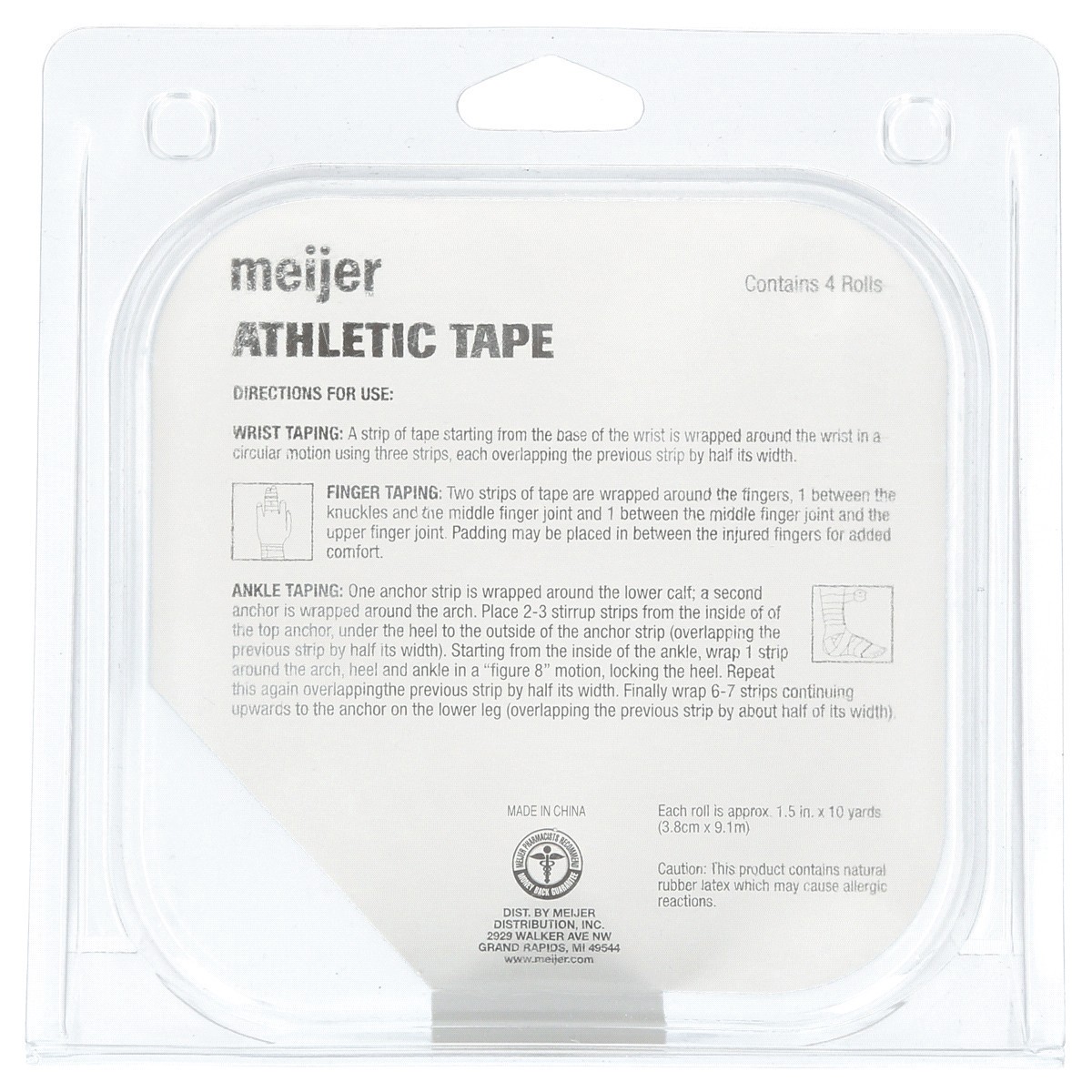 slide 9 of 9, Meijer Athletic Tape Sports Adhesive Rolls, 4 ct