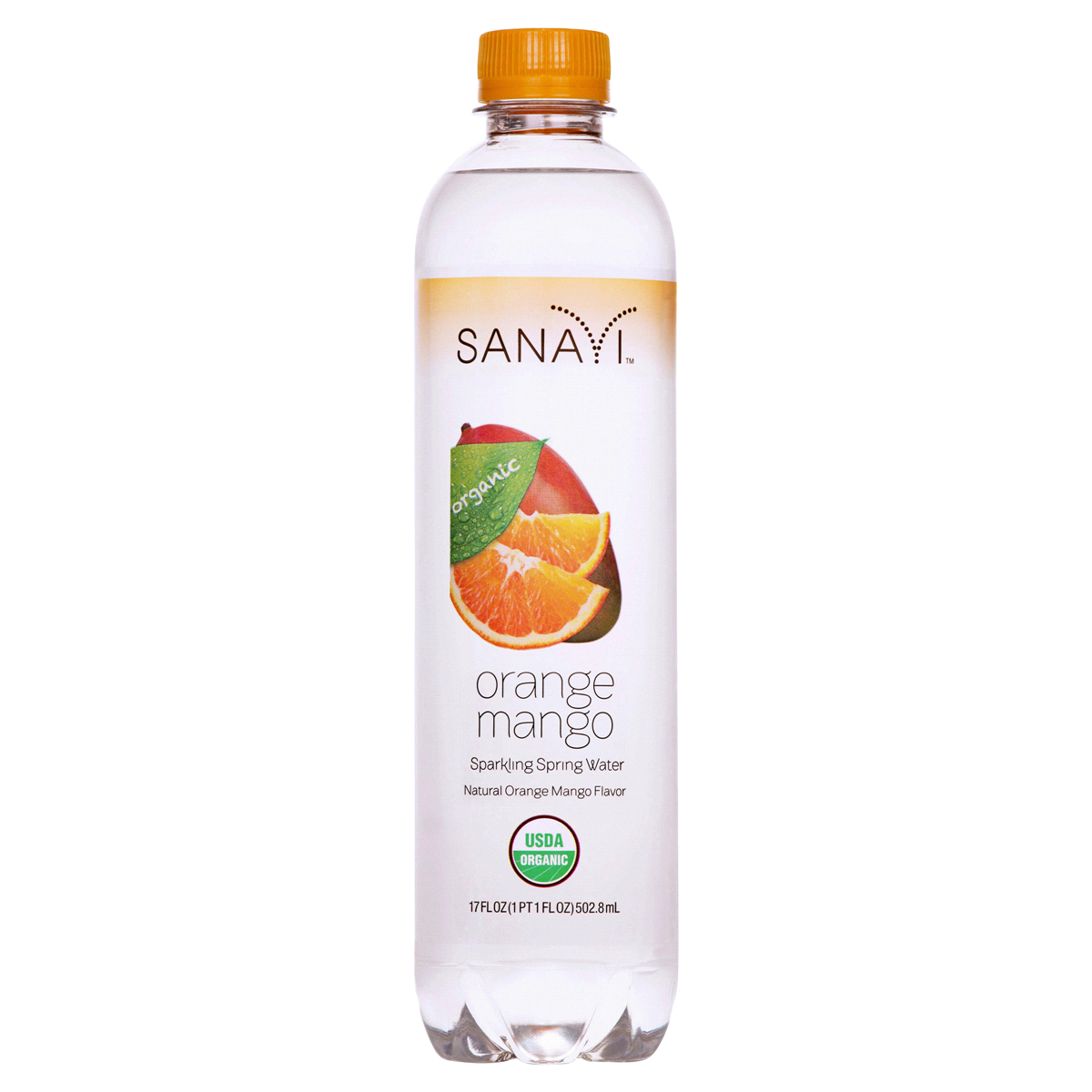 slide 1 of 1, Sanavi Organic Orange Mango Sparkling Water, 17 fl oz