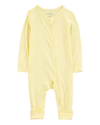 Carters Baby PurelySoft Foldover Cuff Sleep & Play Pajamas - Yellow Yellow 3M