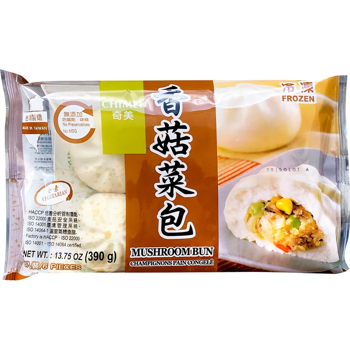 slide 1 of 1, Chimei Frozen Mushroom Bun-6pcs, 390 gram