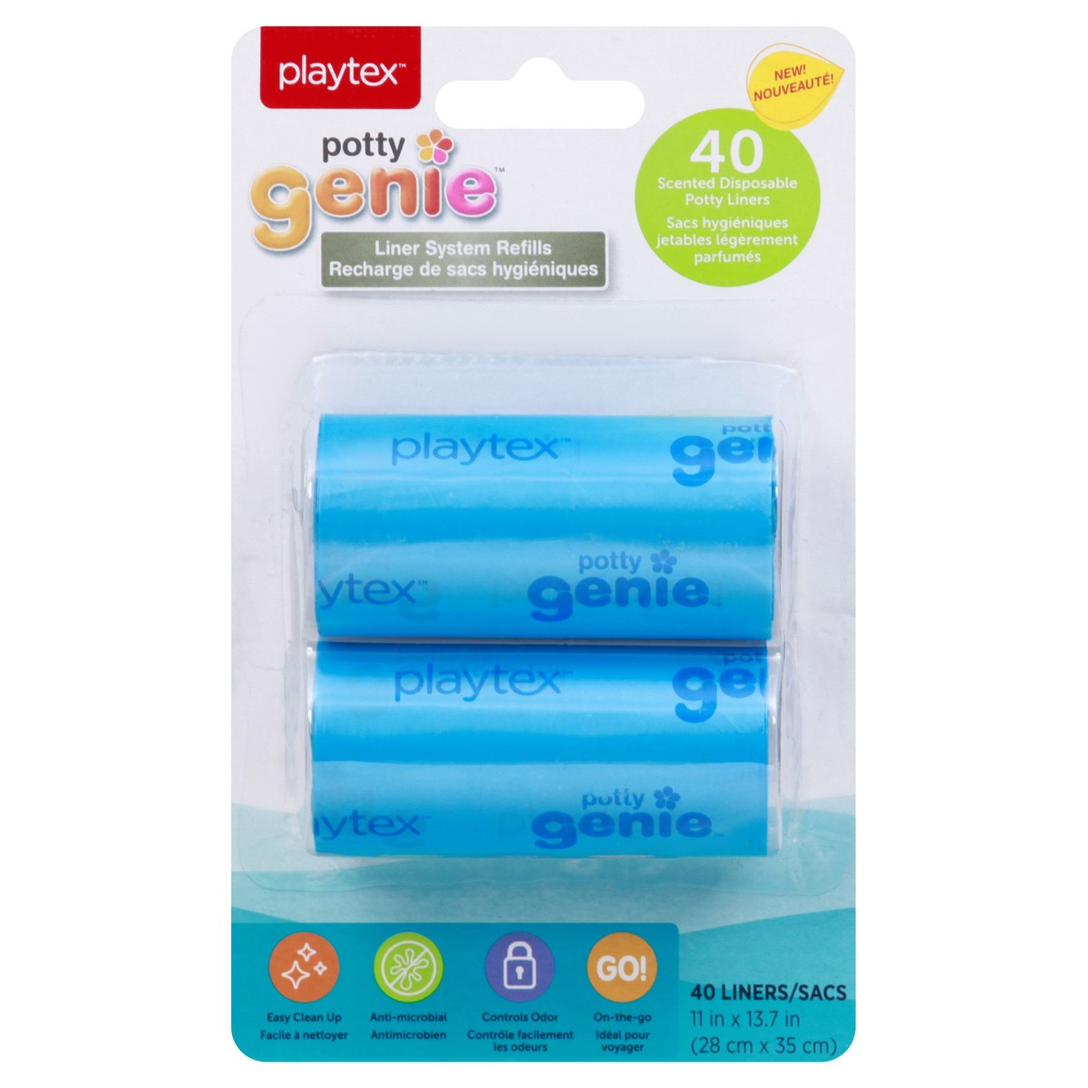 slide 1 of 1, Playtex Potty Gennie Liner System Refills 40 ea, 40 ct