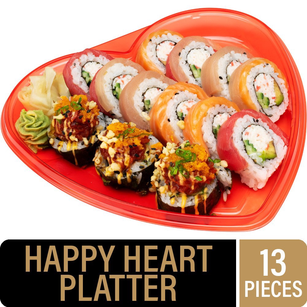 slide 1 of 1, Private Selection® Happy Heart Shaped Sushi Platter by Zenshi™, 13 ct