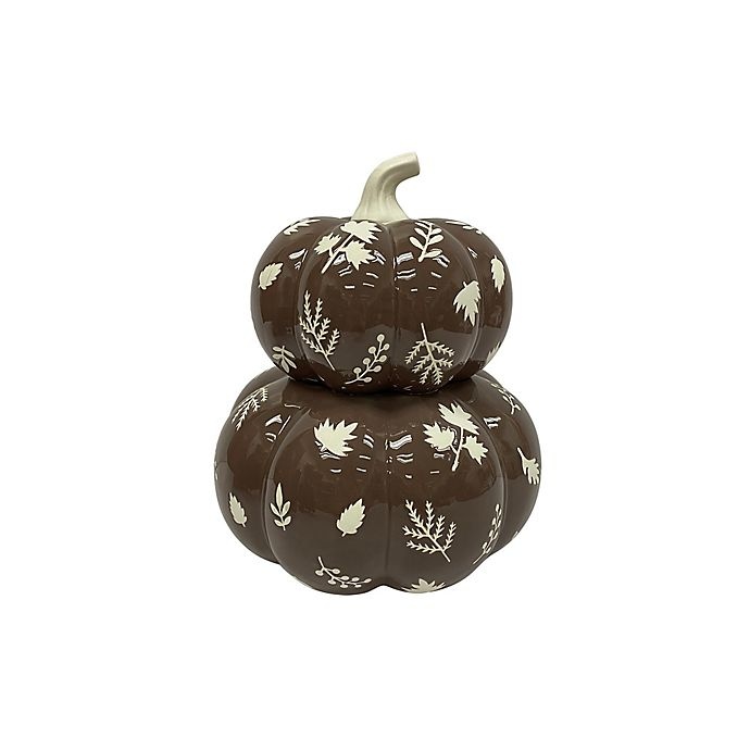 slide 1 of 1, Bee & Willow Home Bee & Willow Floral Ceramic Pumpkin Decoration, 12 in