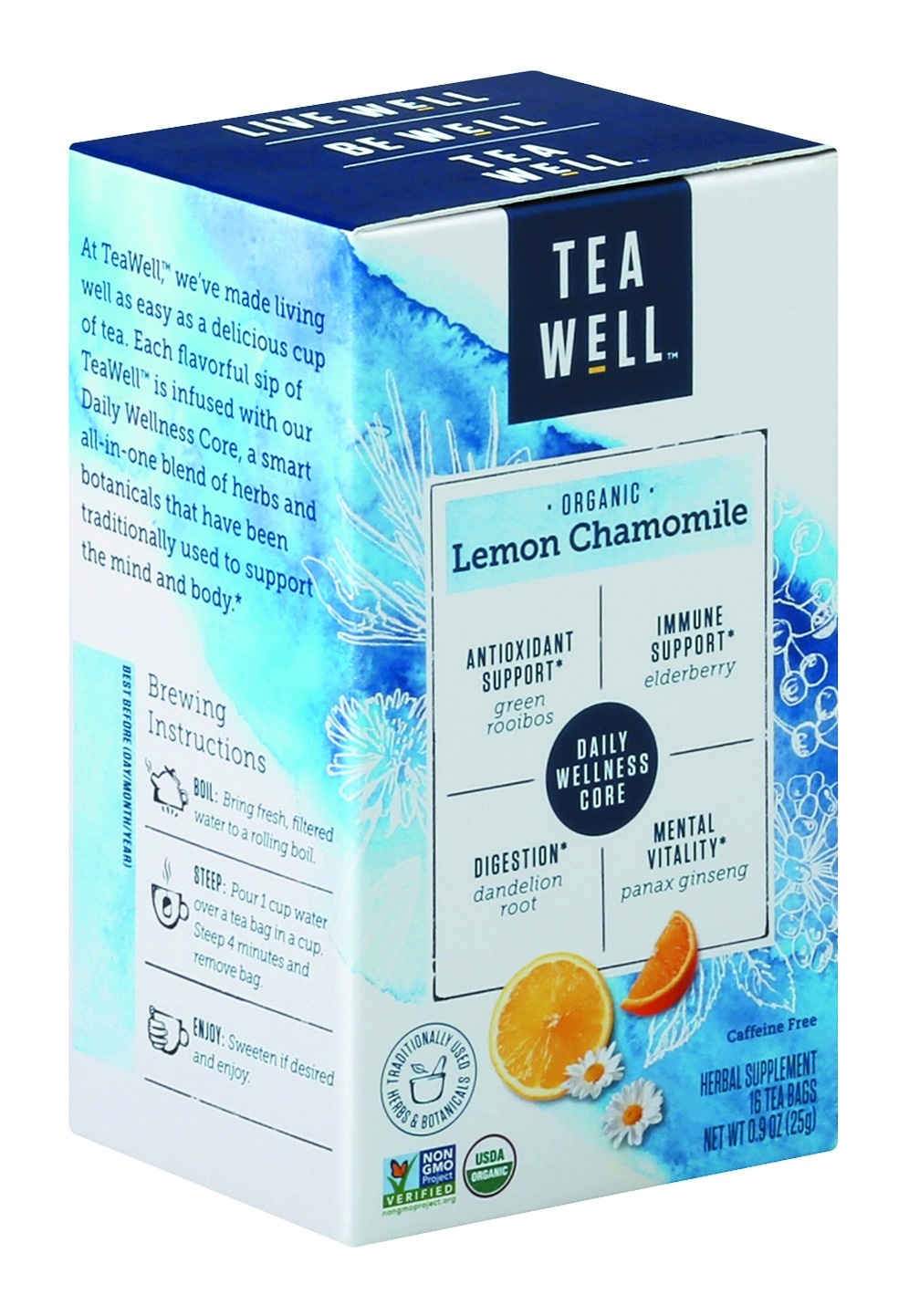 slide 1 of 4, Celestial Seasonings Lemon Chamomile Wellness Tea, 16 ct