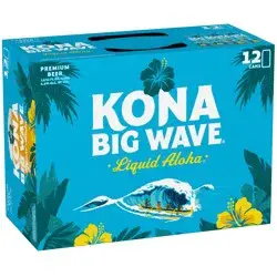 Kona Brewing Co. Brewing Co. Big Wave Golden Ale Beer, 12 Pack Beer, 12 FL OZ Cans