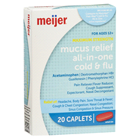 slide 22 of 29, Meijer Mucus Relief All-In-One Cold & Flu, 20 Caplets, 20 ct