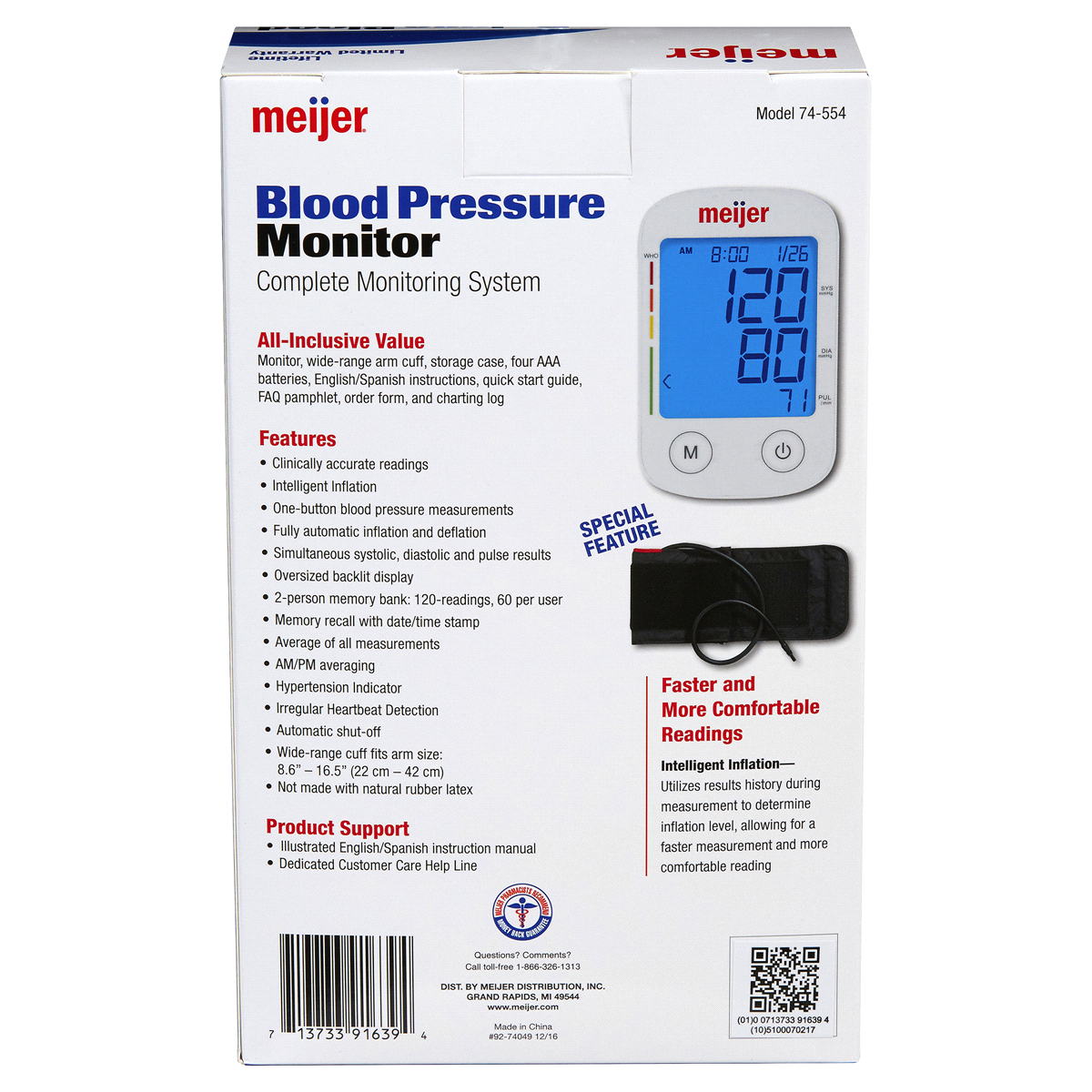 slide 3 of 4, Meijer Blood Pressure Monitor Complete Monitoring System, 1 ct