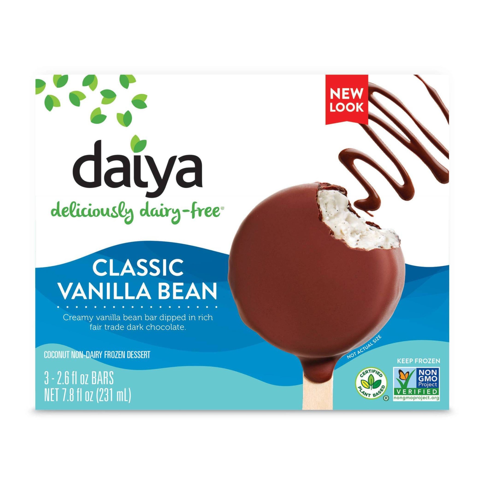 slide 1 of 4, Daiya Classic Vanilla Bean Frozen Bars, 3 ct; 2.6 fl oz