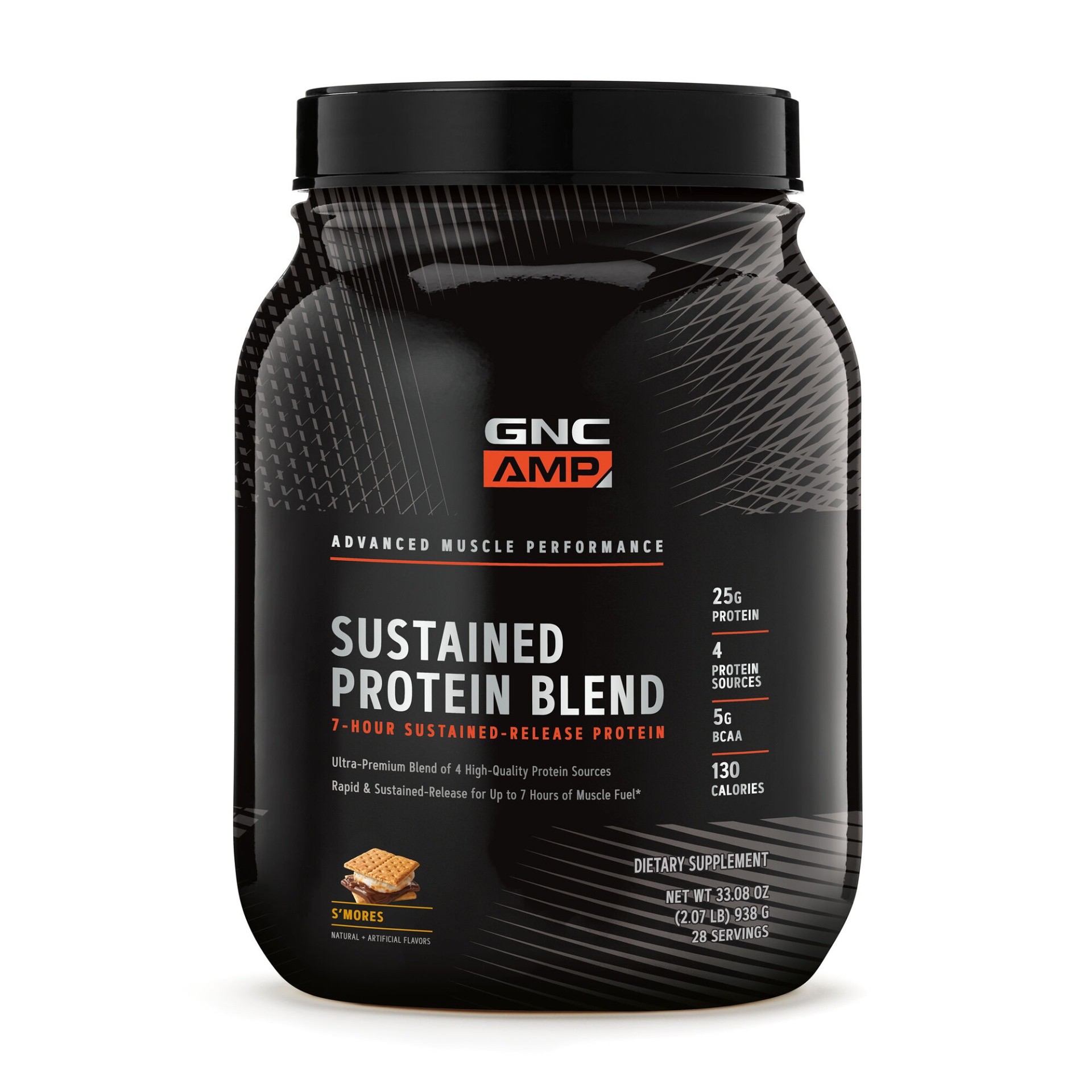 slide 1 of 1, GNC AMP Sustained Protein Blend - S'mores, 1 ct